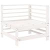 VidaXL Salon de Jardin 6 pcs, Canapé avec Repose-pied, Ensemble de Meubles avec Table Basse Patio Terrasse, Rustique, Blanc 3186201