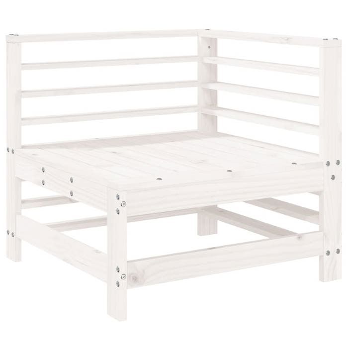 VidaXL Salon de Jardin 6 pcs, Canapé avec Repose-pied, Ensemble de Meubles avec Table Basse Patio Terrasse, Rustique, Blanc 3186201