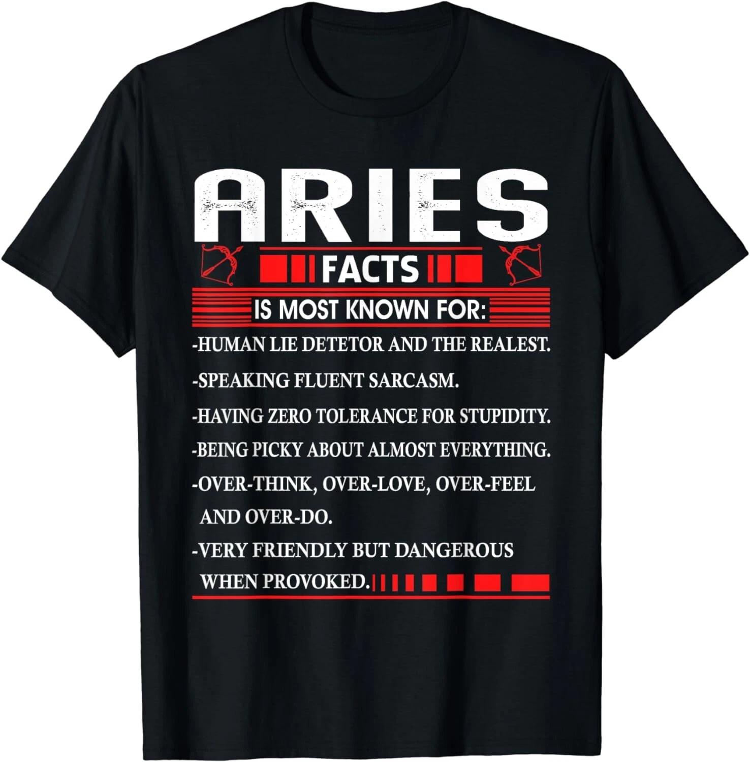 Funny Aries Zodiac Birthday Aries Facts Gift Funny Unisex T-Shirt S