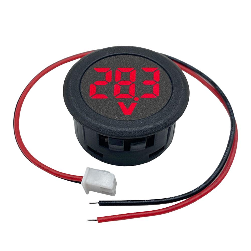 Voltmetru DC 4-100V cu afișaj digital LED pentru mașină, tensiune și curent, metru rotund, detector de voltmetru, tester cu două fire, mini voltmetru