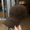 2025 Embroidered Letter Ripped Baseball Cap with Widened Brim for a Slimmer Look - Unisex Casual Soft Top Cap