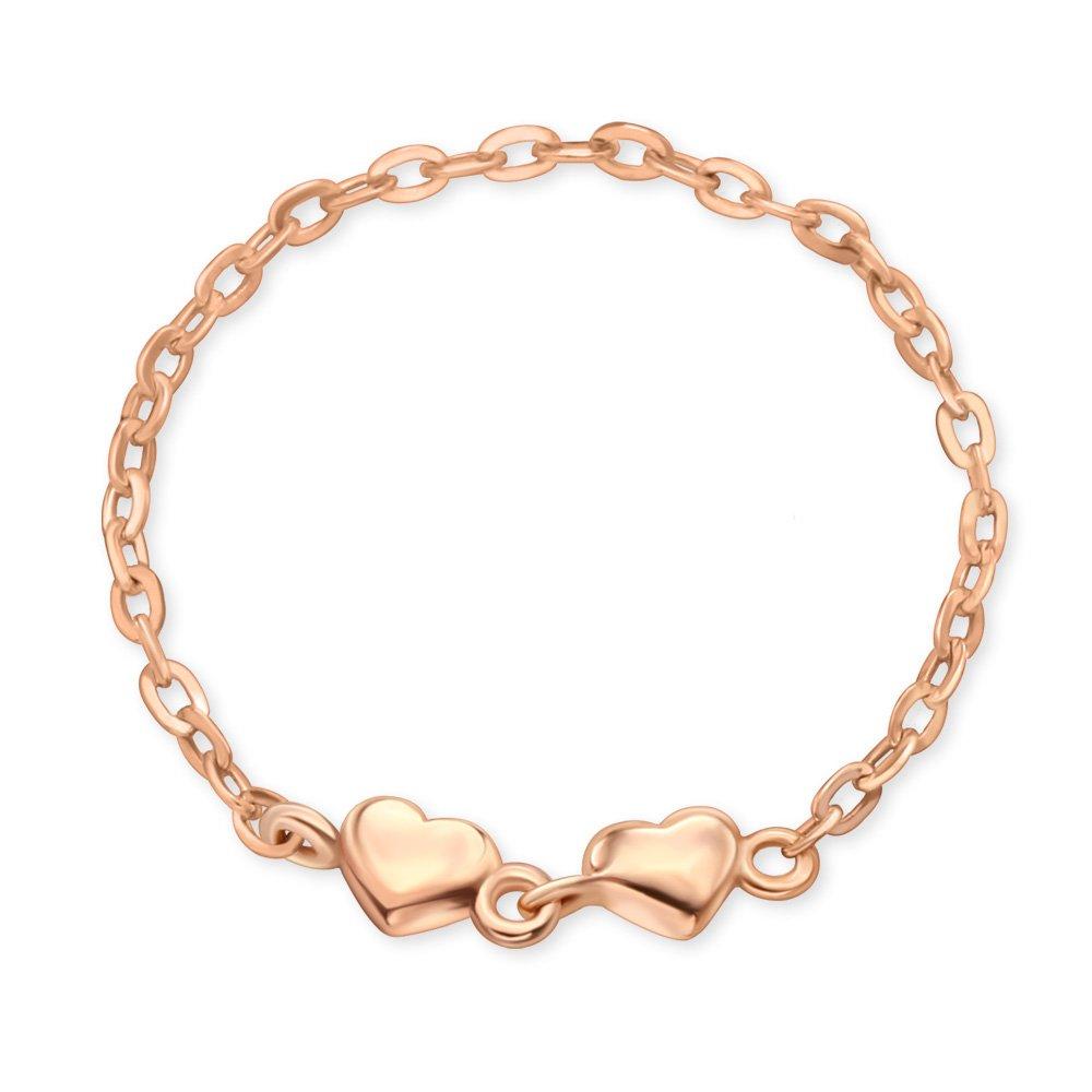 [Bnbgold] 14K/18K Volume Two Hearts Chain Ring Srs37434