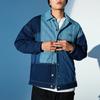 Li Ning Wu Chuang Wu Yi Color Block Splicing Single-Breasted Loose Cotton Jacket Men Jacket Blue AJDR427-1