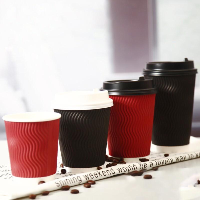 Disposable Double-Wall Insulated Coffee Cups with Lids