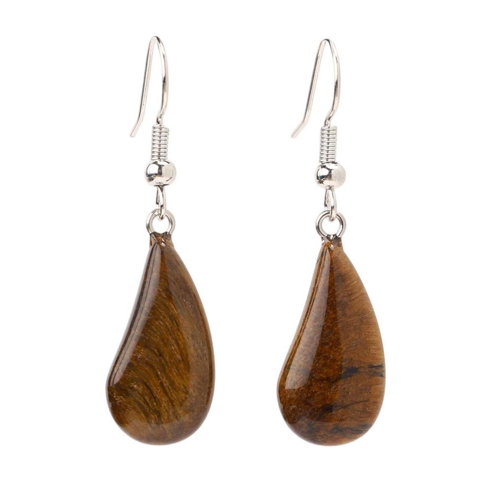 Green Aventurine & Pink Crystal Agate Water Drop Earrings for Women - Elegant Cross-Border Jewelry