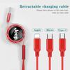 Car Interior Phone Charging Cable 3 In 1 Retractable Data For Jeep Grand Cherokee Wrangler JK Gladiator Compass Renegade Patriot AKL1