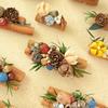 Dried Wood Fruit Refrigerator Magnet Handmade Rustic Natural Plants Pine Cone Decorative Fridge Magnet Photo Holder Home Office Decor