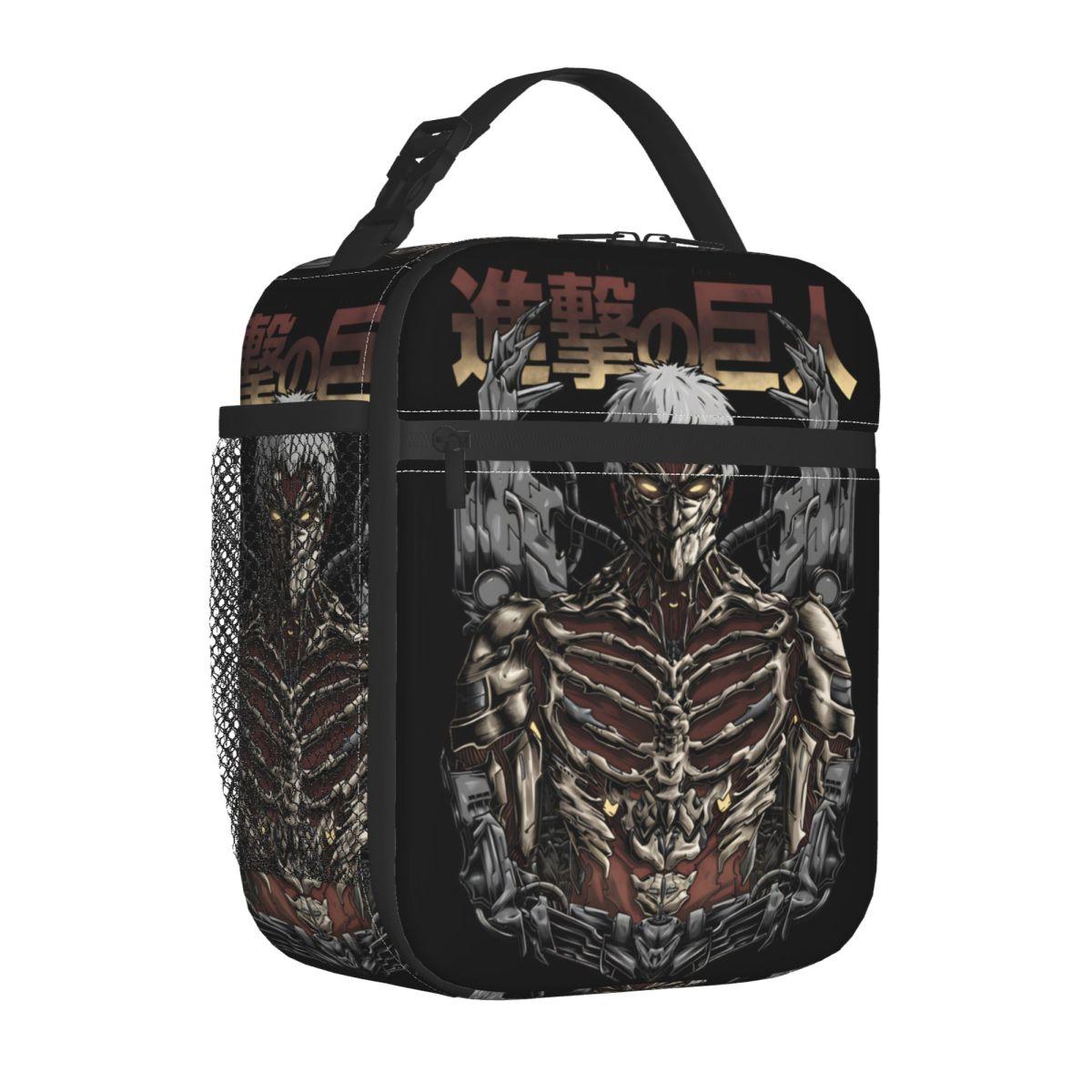 Attack On Titans Insulated Lunch Bags Portable Reusable Cooler Bag Tote Lunch Box School Travel Bento Pouch One Size