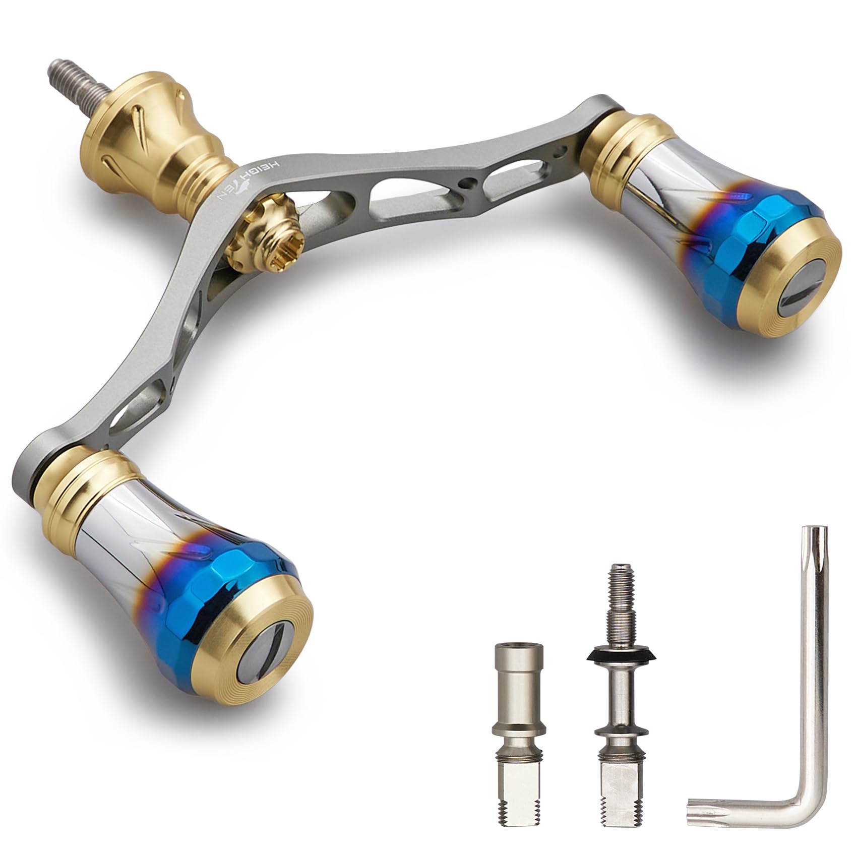 

Рукоятка катушки HEIGHTEN 95 мм с ручкой-кнобом 20 мм для спиннинговых катушек Daiwa и универсальных катушек серии Aurora, золото V1.0 Shimano, (V1.0 - & Гандал)