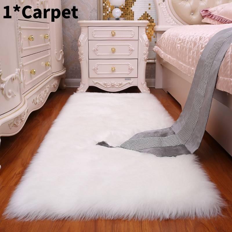 

Плюшевый ковер для гостиной, противоскользящий коврик, прямоугольный, для комнаты, спальни, домашнего декора, однотонный белый