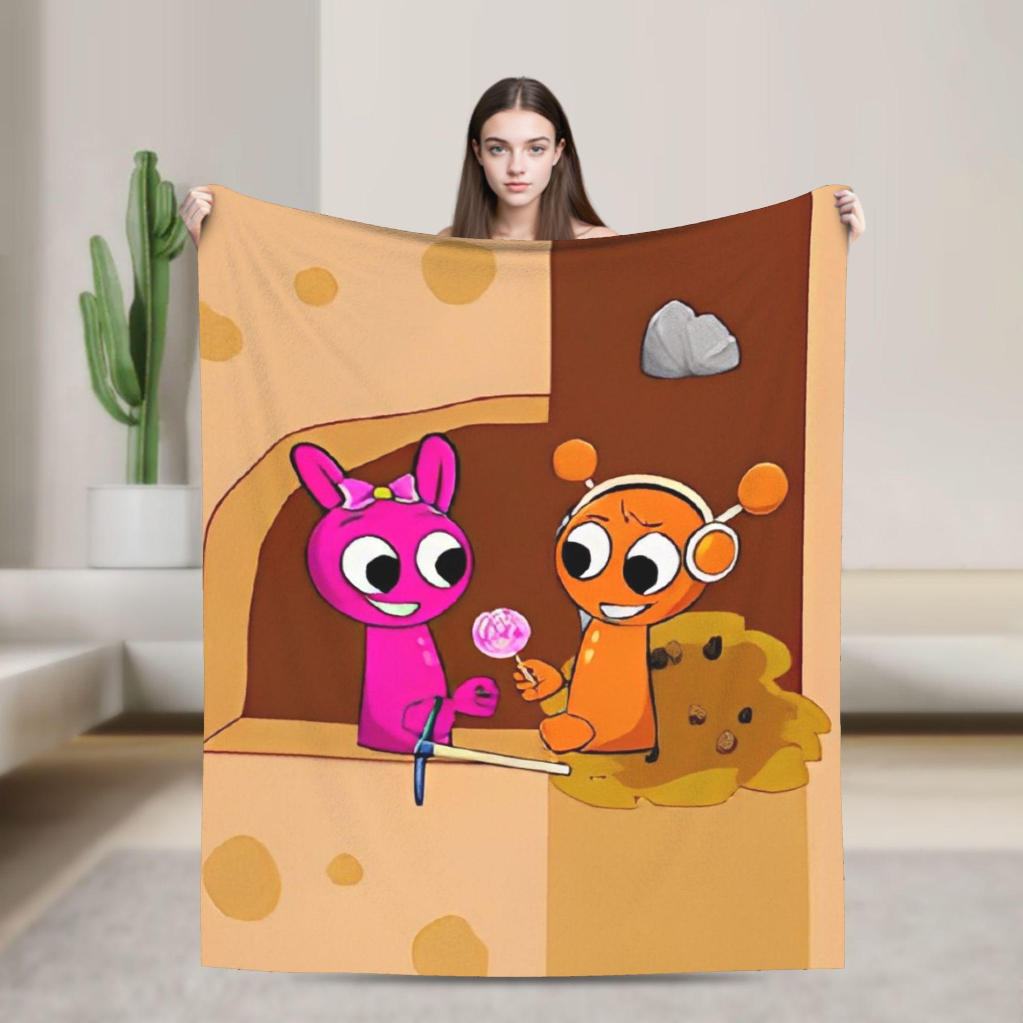 

Sprunkis Game Blankets Fleece Novelty Breathable Throw Blankets for Chair Covering Sofa All Season 150x180cm