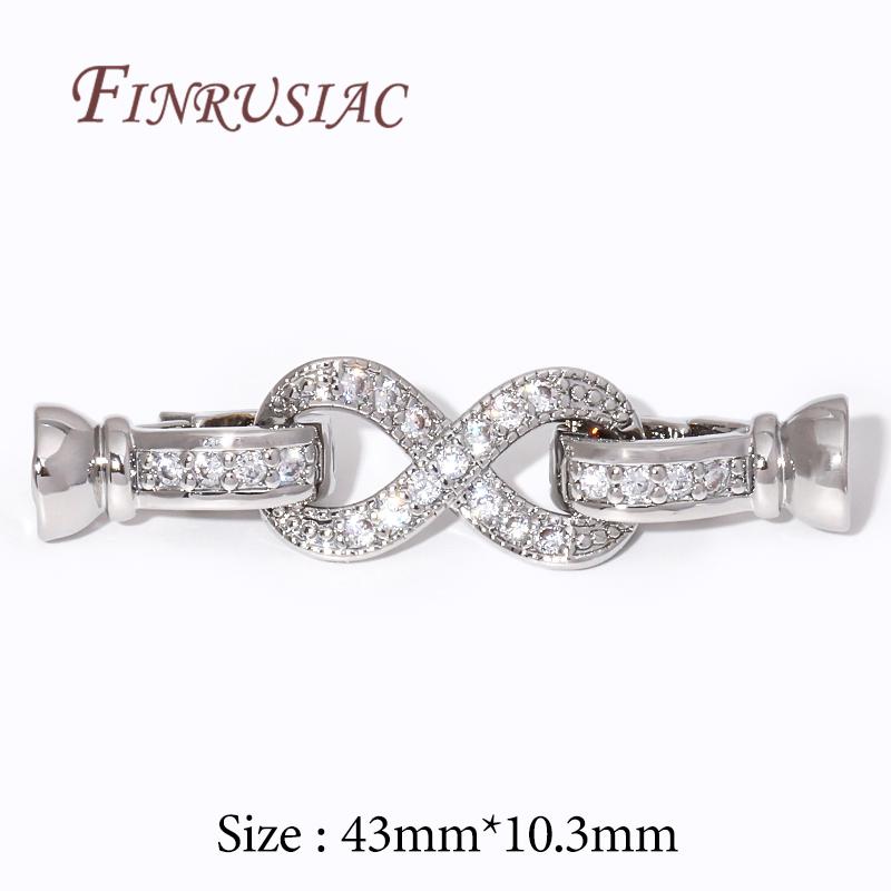 18K Gold Plated Connectors For Jewelry,Brass Zircon Clasps For Bracelets Accessories,DIY Jewelry Making Supplies,Pearl Clasp