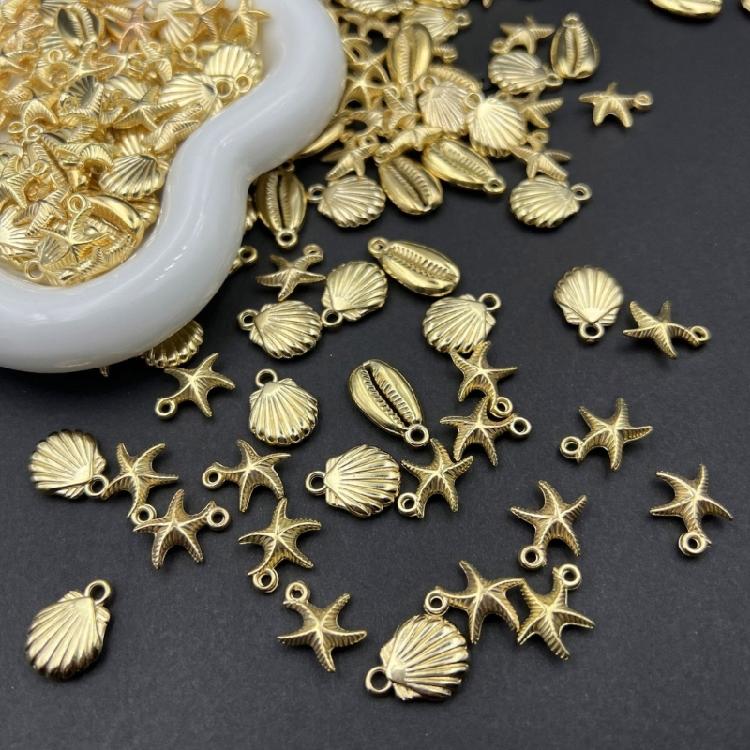 50PCS Sea Creature Themed Charm Pendants Jewelry Making Supplies Star Fish Charm Pendant for Necklace Bracelets