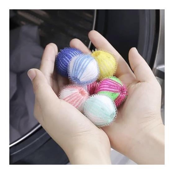 Laundry Nylon Balls Set of 6, Random Colors, Hair Collection Laundry, Pet Hair Loss Cleaning Cleaner, Hair Removal, Dogs, Cats, Rabbits, Hair Balls,