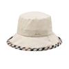Daks Ivory Check Cotton Linen Blend Bucket Hat Dbhe4f123i2