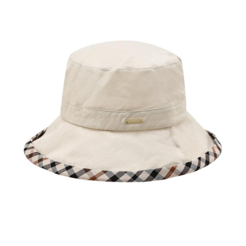Daks Ivory Check Cotton Linen Blend Bucket Hat Dbhe4f123i2