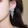 18k Gold Plated Star Tassel Zirconia Ear Clip Earrings: Fashionable and Elegant Design for Women