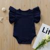 Europäischer & Amerikanischer Stil Spitze Ärmel Baby Mädchen Strampler - Säugling & Kleinkind Dreieck Druckknopf Schritt Krabbelanzug