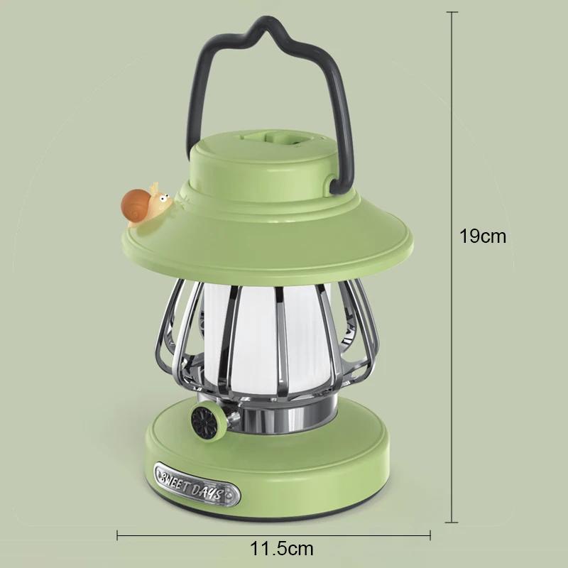 Camping Night Lights USB C Rechargeable 3 Colors Stepless Dimming Night Light Outdoor Use Portable Emergency Vintage Style LED Camping Lamp