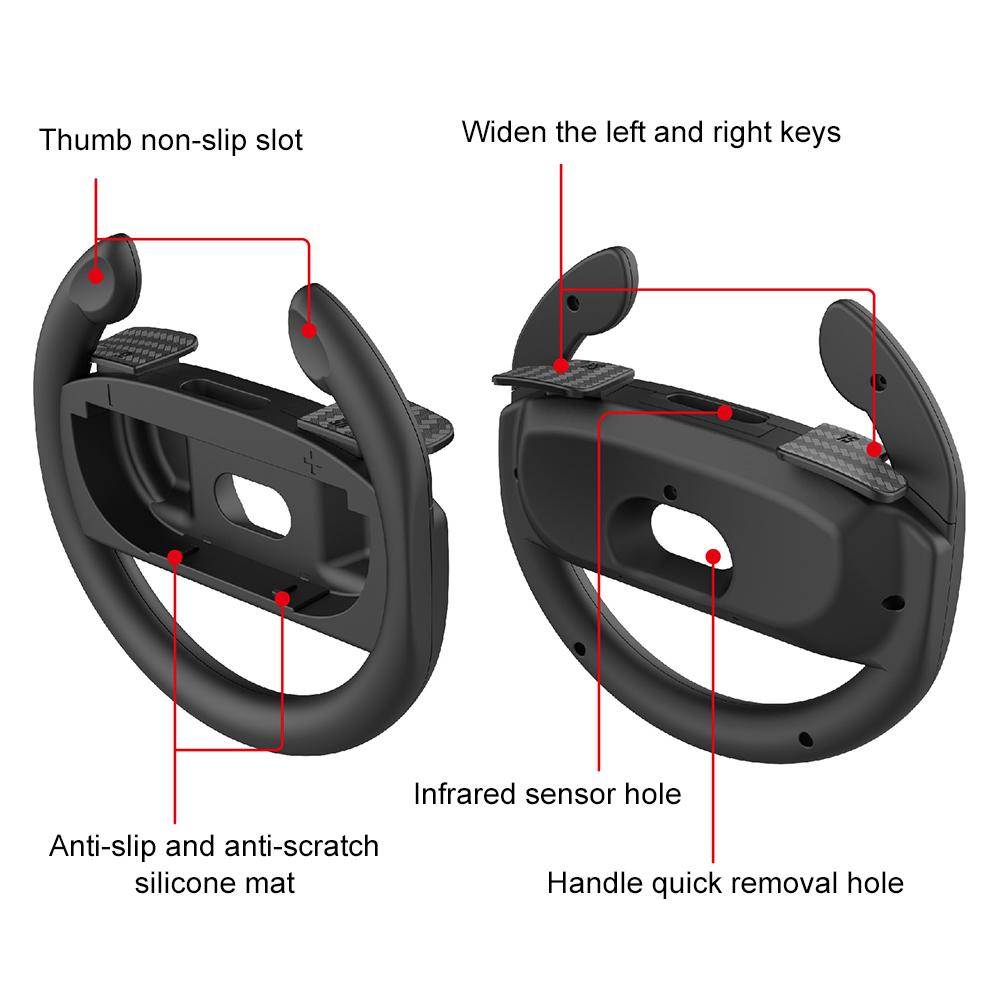 2pcs/Set Racing Steering Wheels for Switch 2 Controller Game Grip Handle Left Right Game Steering Wheel Controller Handle Holder