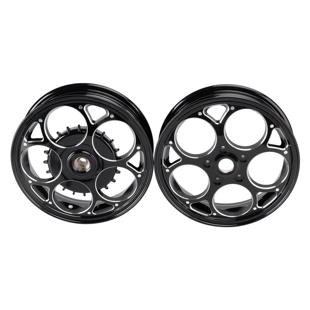 Front & Rear Wheel Rim Set 3.0x12" Black For Vespa Sprint Primavera 50 125 150
