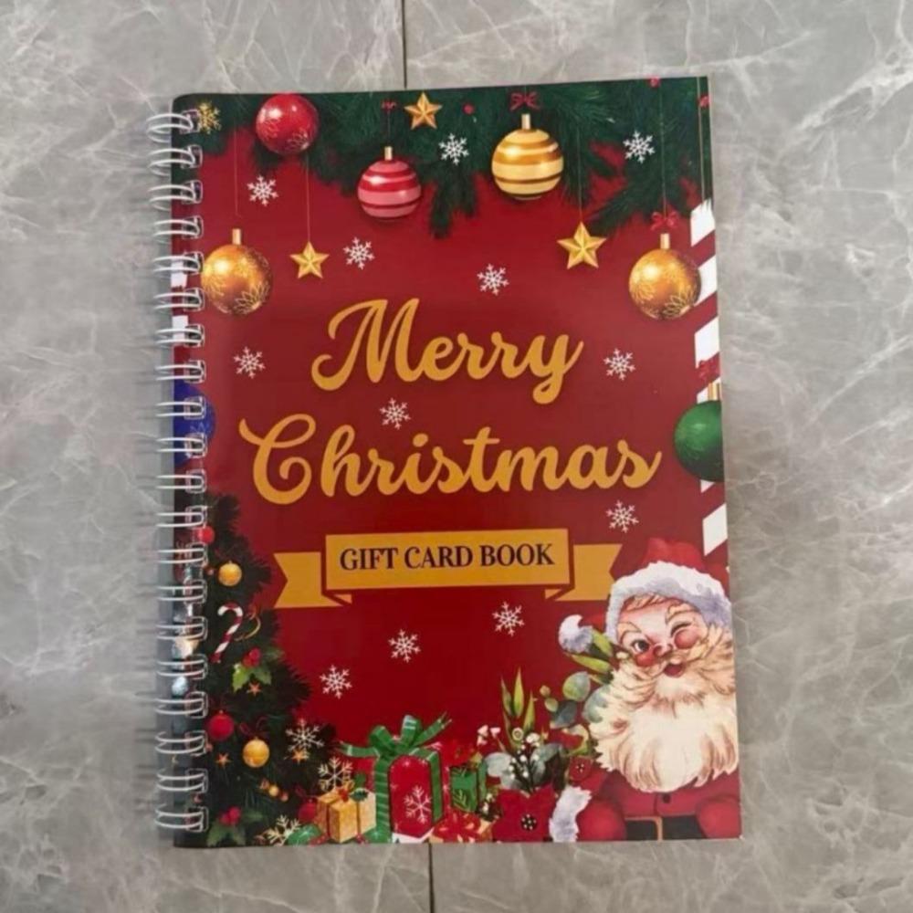 Libro de Tarjetas de Regalo de Navidad con Espiral Cuaderno de Regalo de Navidad DIY Celebración en Casa