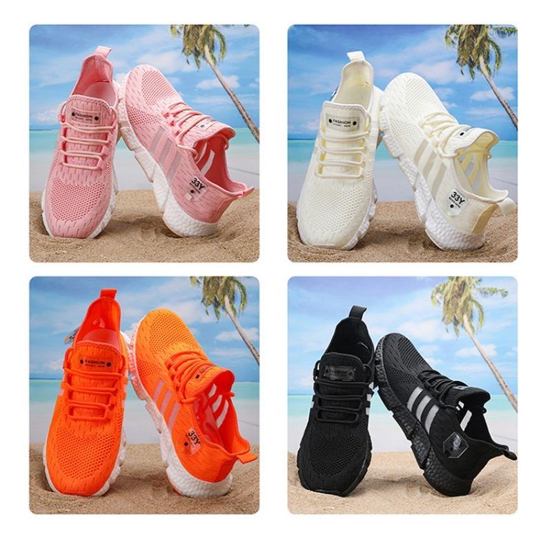 Plus Size Shoes Seventeen Color Couple Popcorn Bottom Men's Shoes Breathable Mesh Peplum Casual Flyweave Sneakers