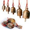 Handmade Rustic Wind Chimes for Outside with 5 Brass-Coated Metal Bells 30 Inch – Boho Outdoor Patio, Garden, Balcony & Farmhouse Decor