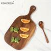 Drewniana deska do krojenia z uchwytem, bezpieczna do kontaktu z żywnością, do mięsa, ryb, sera, owoców, pizzy, do użytku domowego i restauracyjnego, eleganckie akcesoria kuchenne