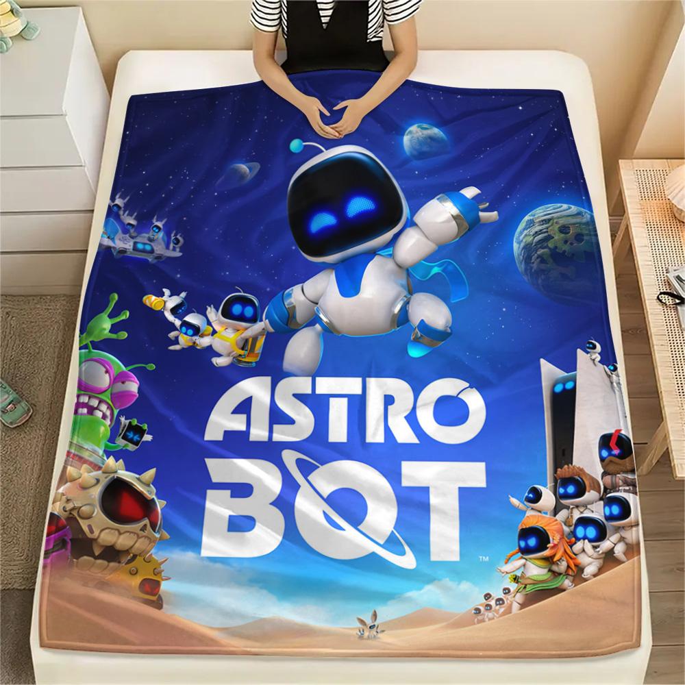 1PC ASTRO BOT Patterned Flannel Blanket Suitable For All Seasons for Home Decor Warmth and Comfort Gifts Holiday Present