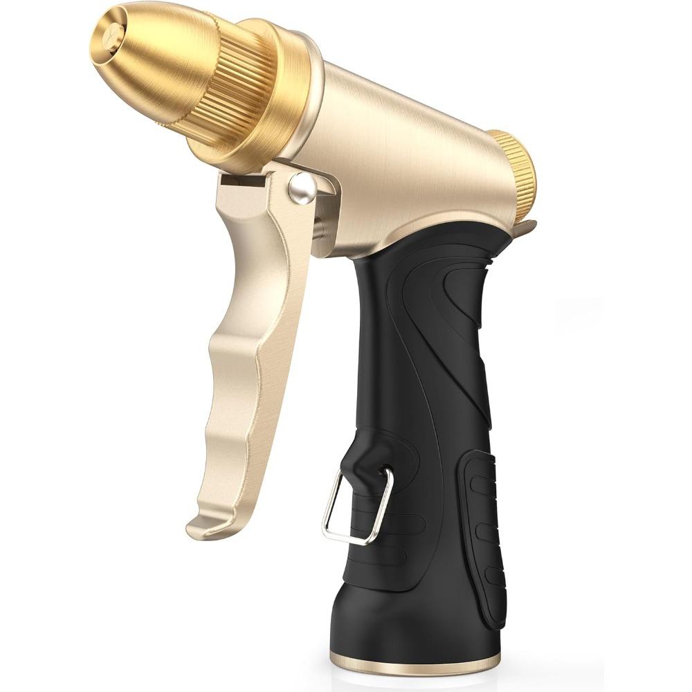 

Garden Hose Nozzle, Upgraded Heavy Duty Metal Spray Nozzle, High Pressure Adjustable Spray Patterns for Watering Plants Car Washing and Pet Showering чёрный