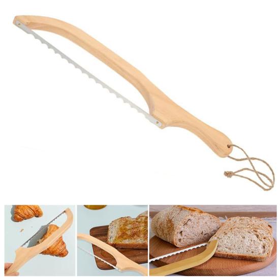 Brotschneider Sauerteigbrot Bogenschneider Gezahnter Bagelschneider Backen Baguette Kuchenschneider Holz Brotsäge