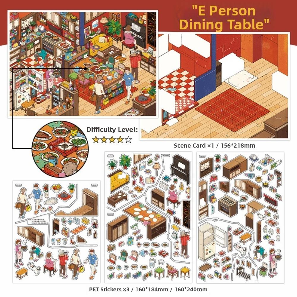 My Home Theme Cabin Scene Stickers Cottage 3D Stacking Stickers Landscape Stickers  Art Crafts