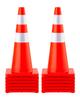 Safety Cones, 28 In/73 Cm Height, 12 PCS PVC Orange Traffic Cone with 2 Reflective Collars and Weighted Base, Used for Traffic Control