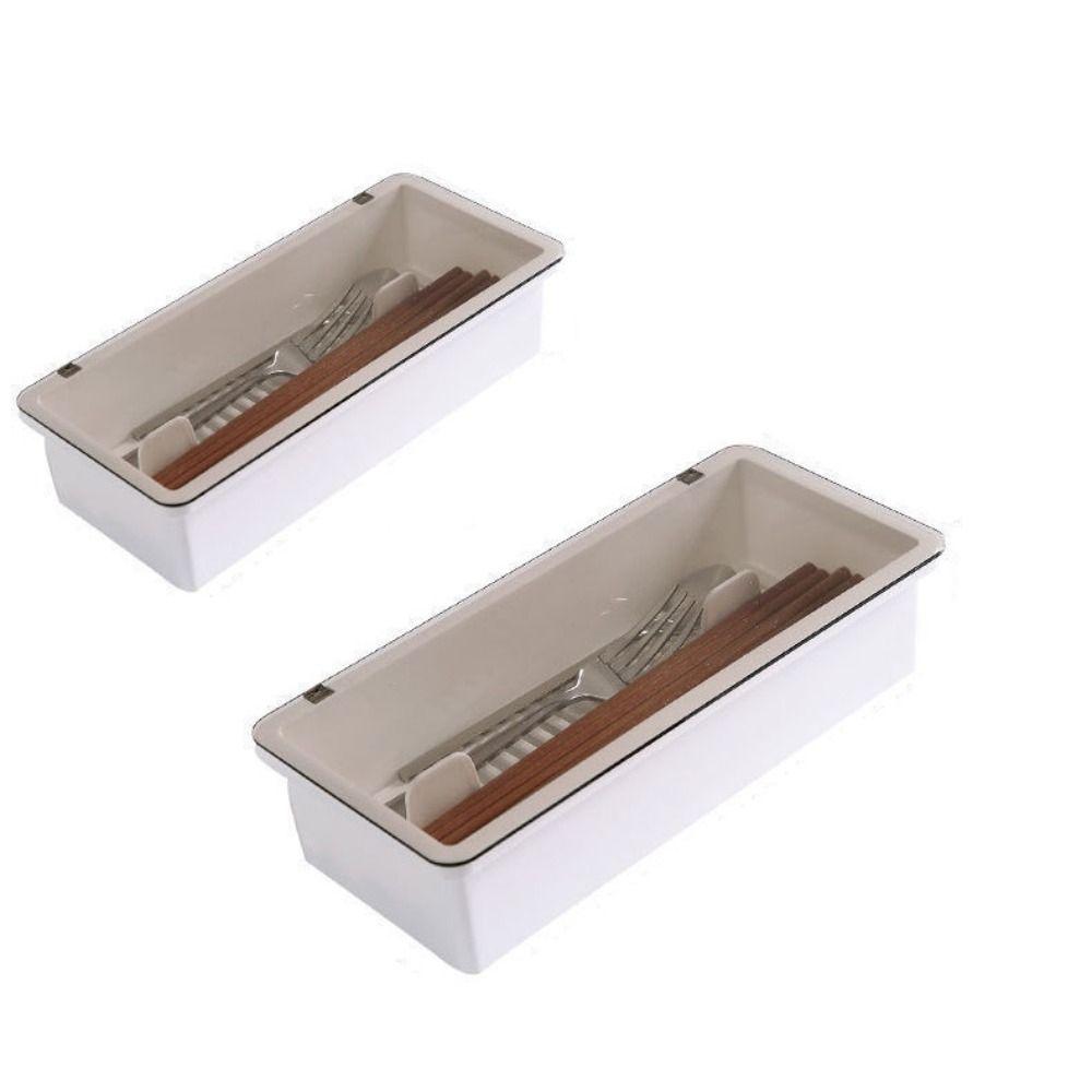 Drainage Chopstick Box Plastic Cutlery Storage Box Utensils Drawer Organizer  Fork Spoon Storage