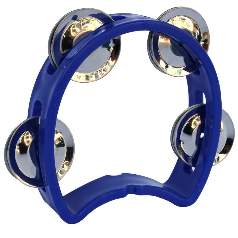 Kindergarten Teacher s Hand Bell - Flower Drum Ring with Four Bells for Cheerleading, Dance, and Orff Instrument синий