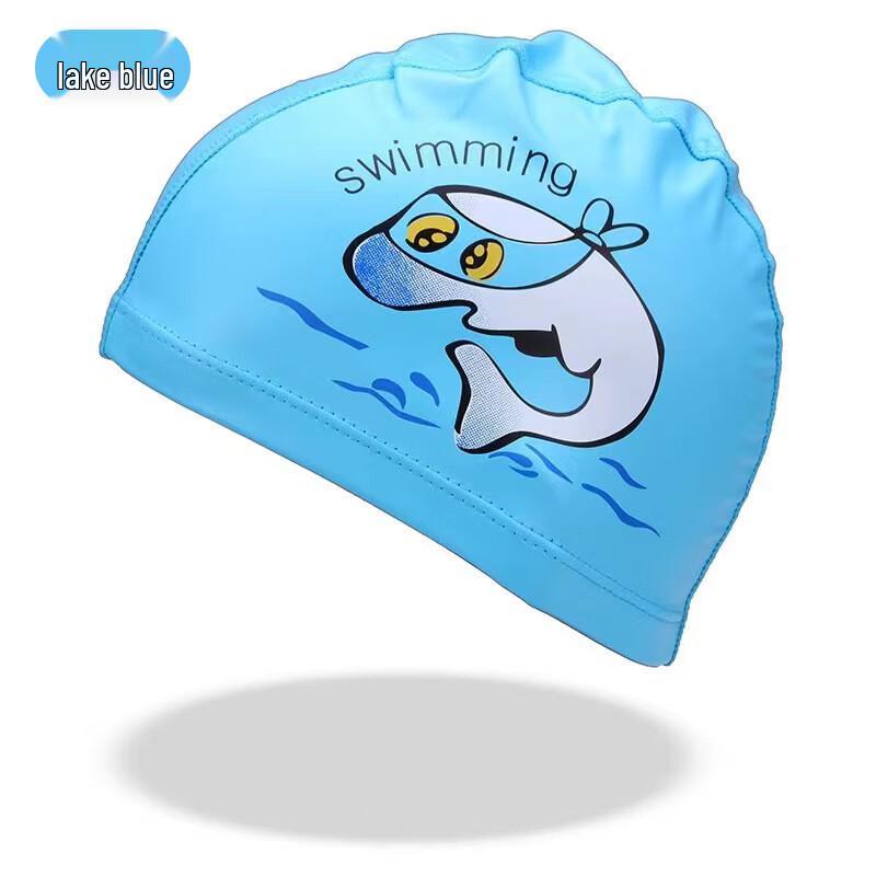 Kids' Waterproof PU Dolphin Swim Cap