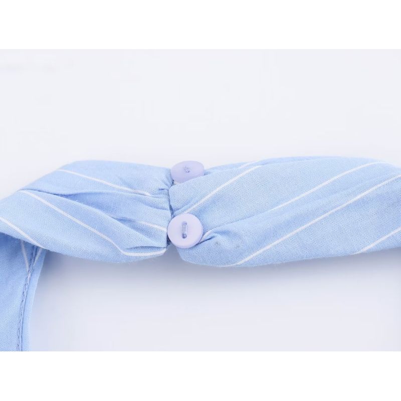 Kaslead New Arrival Women's Clothing Fashion Style Fashion Stripes Poplin Hanging Collar Dress 0881376