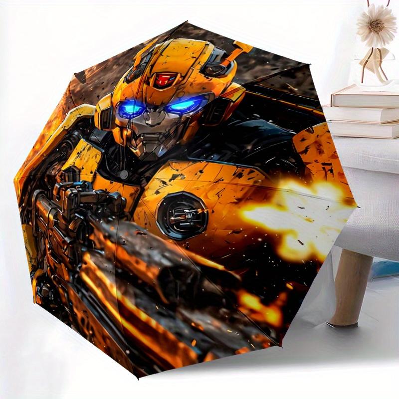 1pc Transformers Bumblebee Automatic Open Umbrella - 8-Rib Compact Foldable Design, Durable Fabric for Casual & Fashion Use, 054