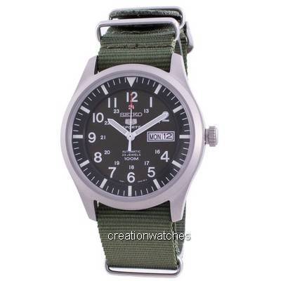 

Відновлений чоловічий годинник Seiko 5 Sports Military Automatic SNZG09K1-var-NATO9 100M зелений