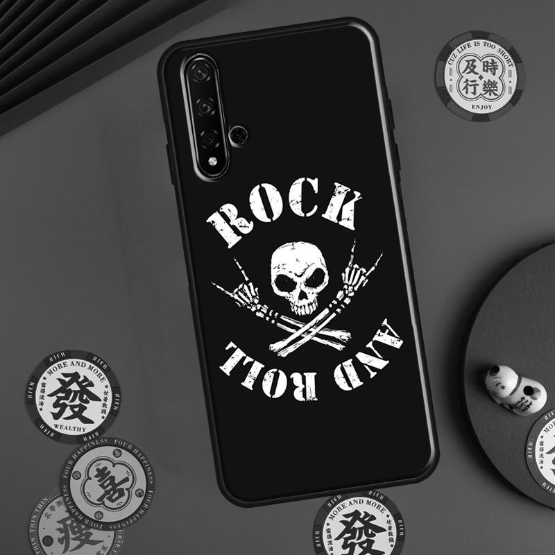 Rock Roll Skull For Huawei P30 P20 P40 Lite P60 Pro Nova 5T 12s 12i 11i Y90 Y70 Y60 Y61 Y91 Y72 9 10 SE Case