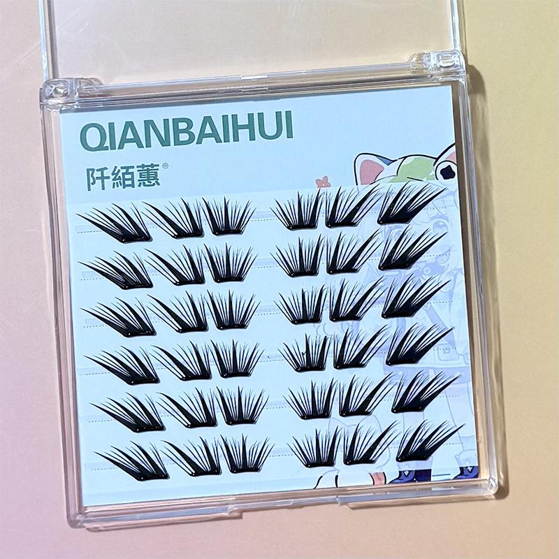 6/28 Rows Eye Manga False Eyelashes Large Capacity Tapered Thick Segmented Individual Cluster Lash Extensions Enlarge Eyes