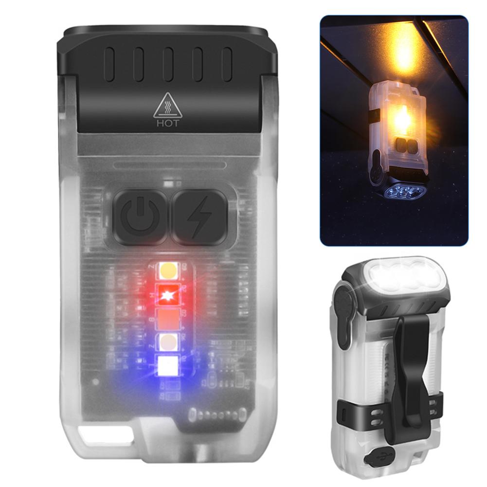 Pocket Torch Light Type-C Rechargeable Portable Mini Torch 1200 Lumens Work Light Magnetic for Car Repairing/Emergency/Camping