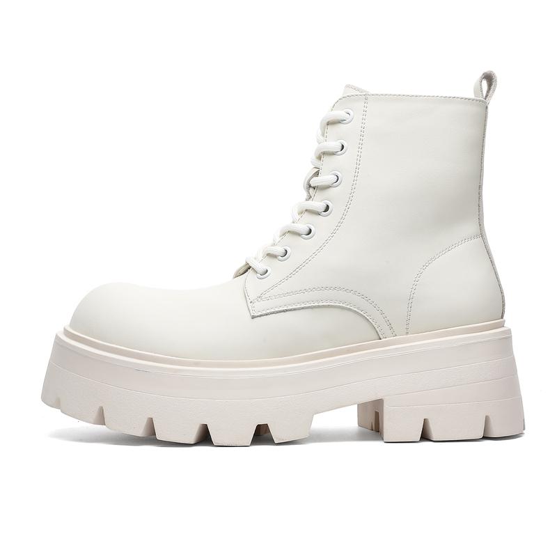 Fashion Fashion High Quality Casual Leather Outdoor Office Shoes Thick Bottom Designers Lace Up Ankle Boots Italian Mens High Top Boots