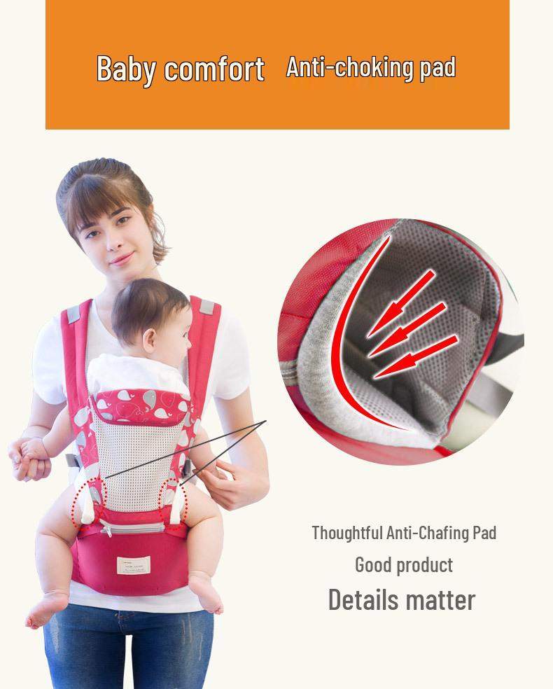 Portbebe Multifuncțional din Bumbac 100% cu Scaun de Talie - Respirabil pentru Toate Sezoanele