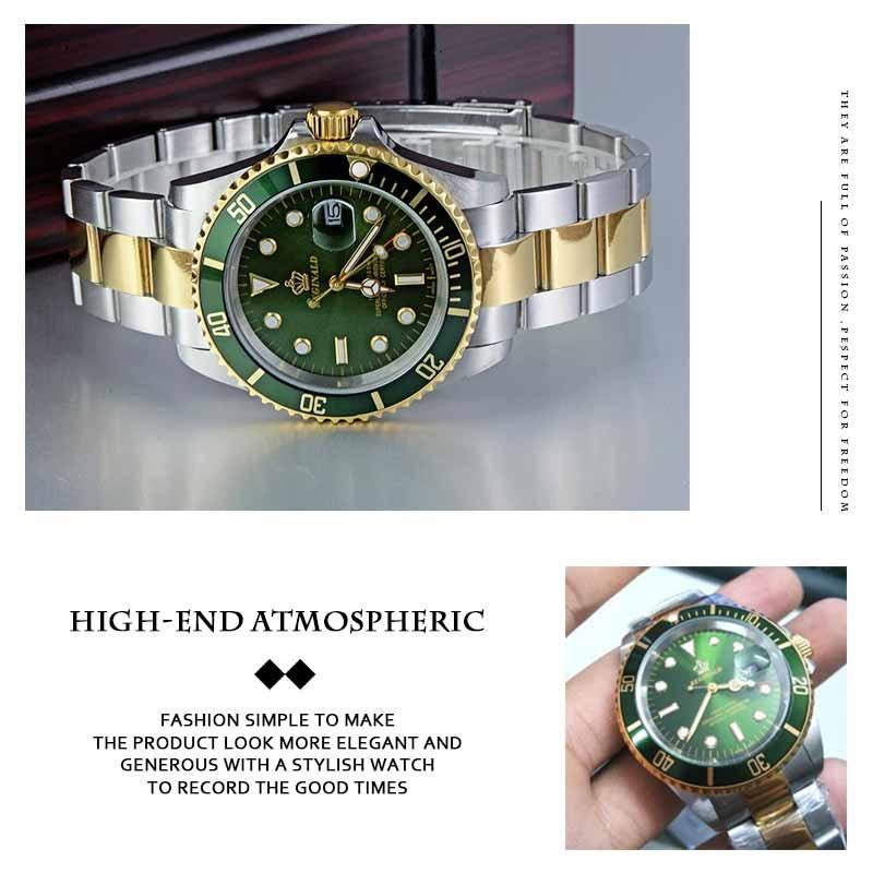 Top Markenuhr Herren Sportuhren Drehbare Lünette GMT Saphirglas Datum Edelstahl Quarzuhren