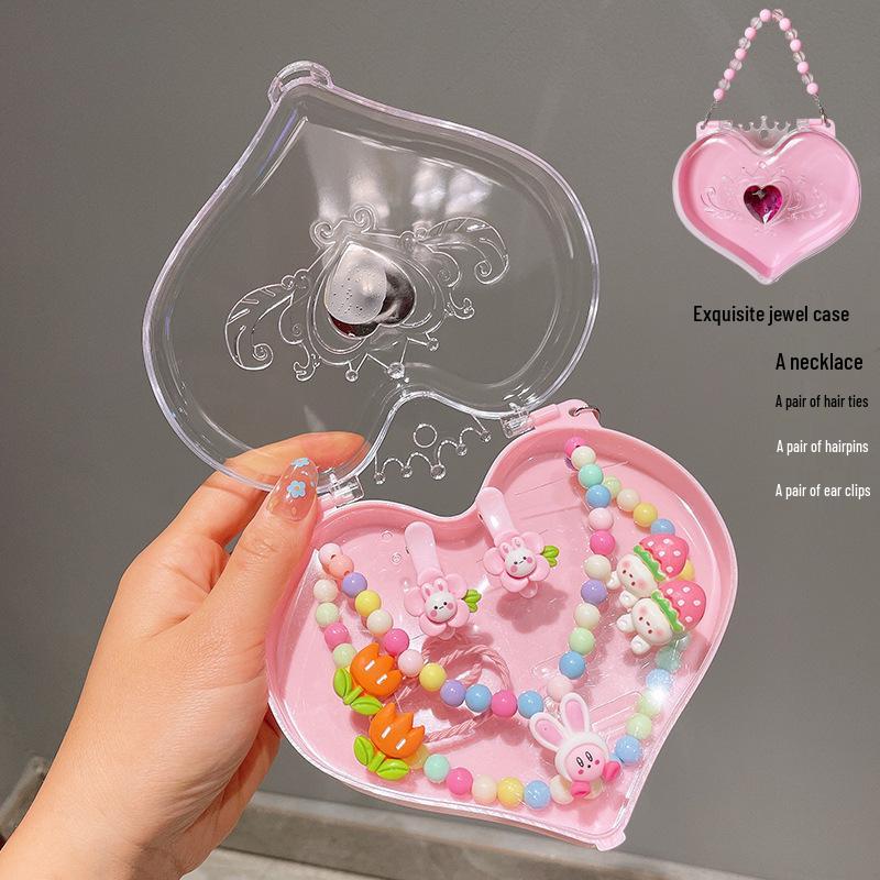 Children's Cute Cartoon Fruit Pendant Bracelet Set with Lucky Dragon - Birthday Gift Box