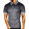 Digital 3D Printed Men'S Polo Shirt Men'S Casual Splicing Color Short Sleeve Shirt