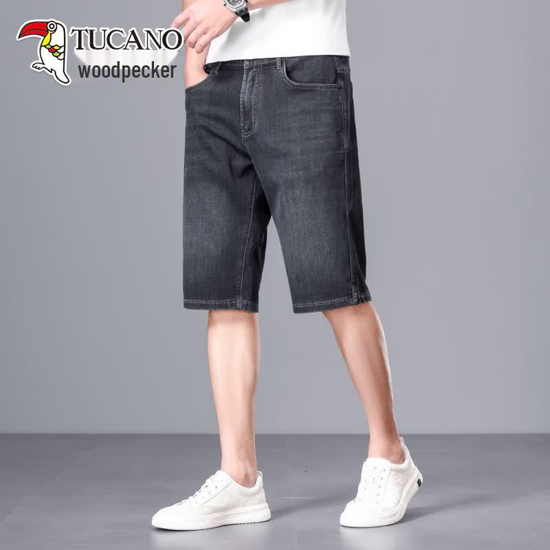 TUCANO Men s Summer Business Casual Denim Shorts 34