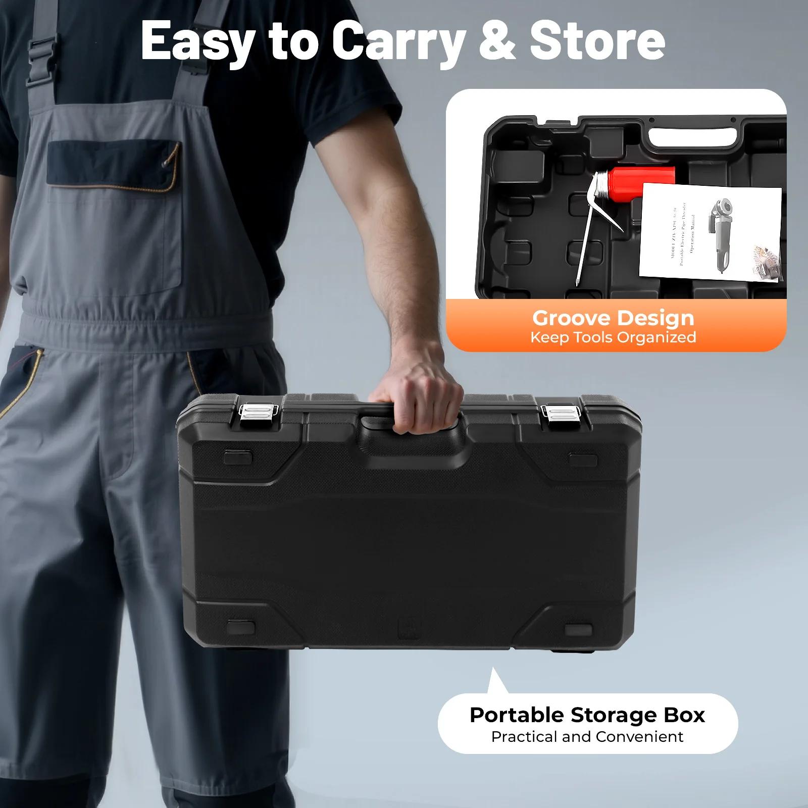 Портативный трещоточный резьбонарезной станок 2300 Вт, электрическая резьбонарезная машина с 6 плашками: 2 , 1-1/2 , 1-1/4 , 1 , 3/4 , 1/2 United States